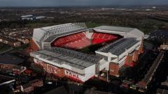 General view of Anfield from above, home of Premier League champions Liverpool